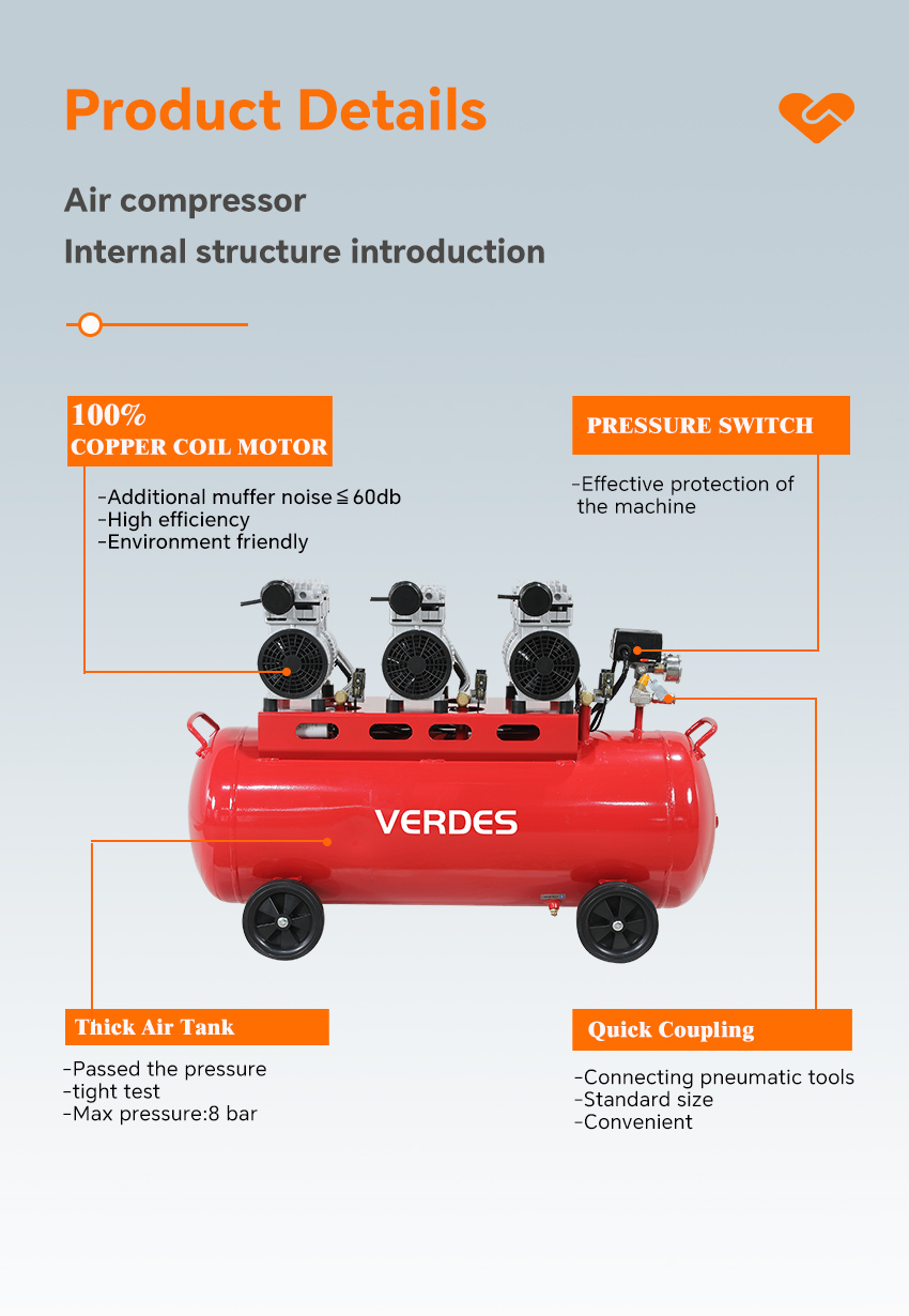 Oil Free Silent Piston Air Compressor(图1)